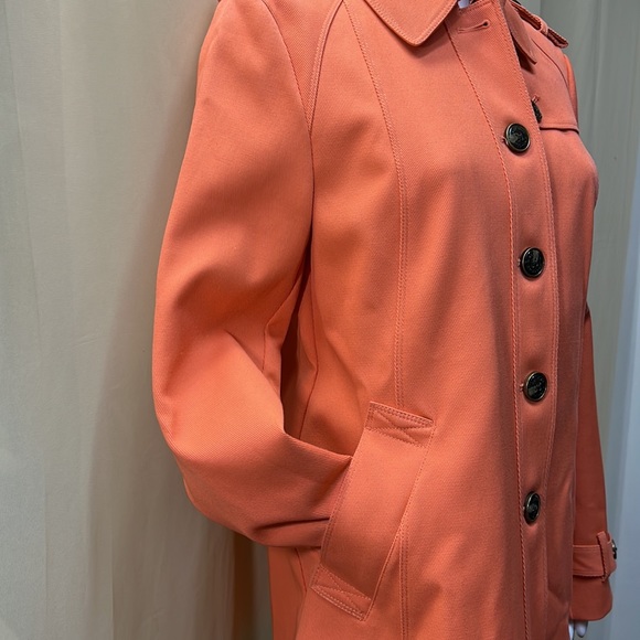 Wilson Leather Black Rivet Tangerine Line Long Trench  Coat - Picture 13 of 13